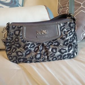 Coach silver Leopard print purse